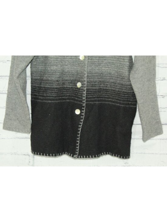 Vintage Lisa International Boiled Wool Cozy Shacket Gray Black Size M - Picture 4 of 10